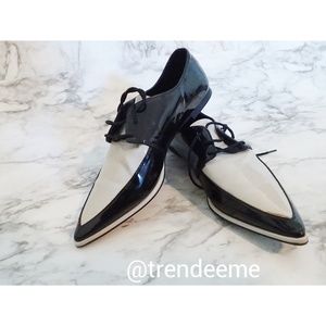 RARE Zara patent toe bluchers